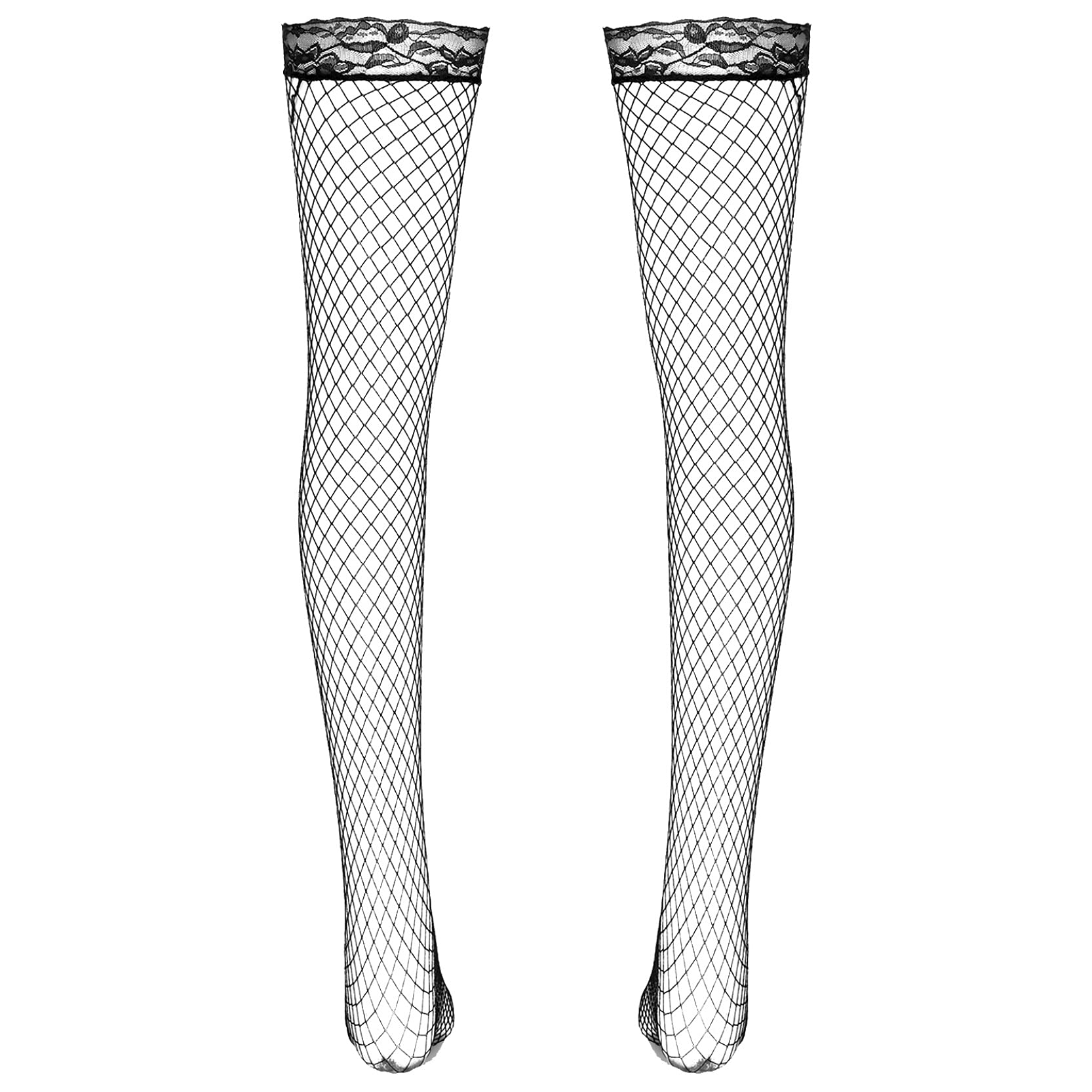 Sexy Men's Lace Fishnet Stockings - Transparent Hollow-Out Long Stockings for Crossdressing, Cosplay & Sensual Wear