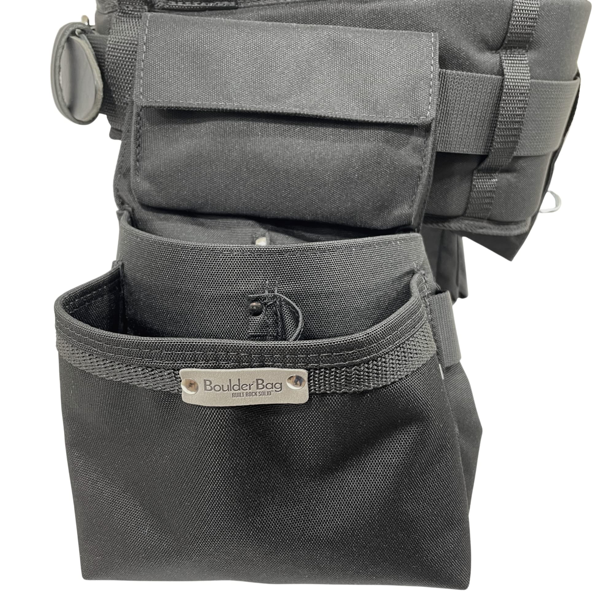 BOULDER BAG Ultimate Electrician's MAX Combo Tool Belt with Comfort Back Support - Heavy Duty Leather Belt Buckle, Adjustable (49-56 Inch Waist), Made in USA - Perfect for Construction, Electrical Work & Home Improvement Projects