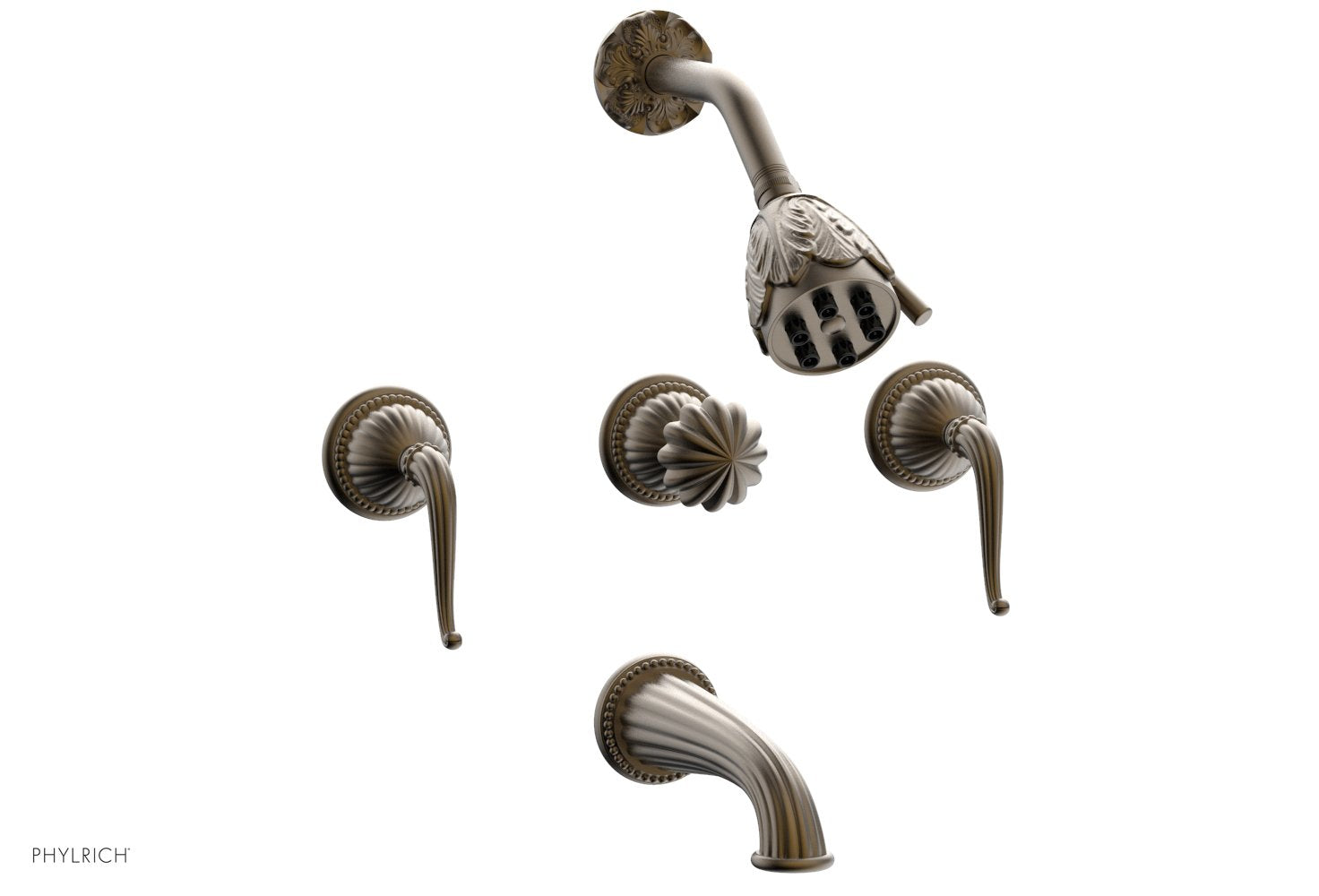 GEORGIAN & BARCELONA K2141 Three Handle Tub and Shower Faucet Set - Perfect for Bathroom Renovation & Modern Home Upgrade