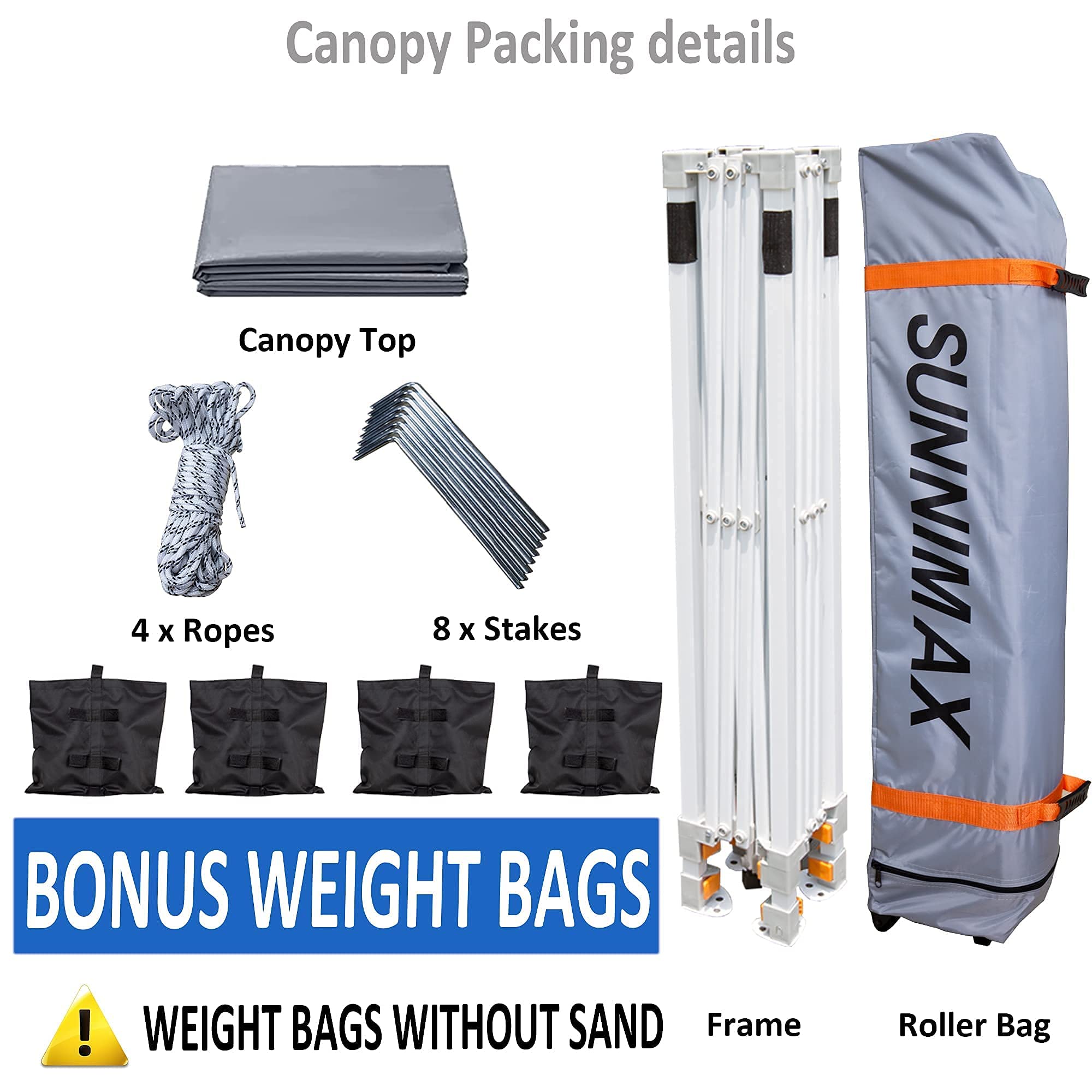 10x10FT Pop Up Canopy Tent - Waterproof Portable Folding Shelter with Roller Bag & 4 Sand Bags - Ideal for Outdoor Parties, Tailgating, Camping & Beach Events (Grey)