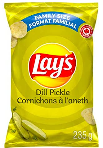 Lays Dill Pickle Potato Chips - Crush Proof Box | Family Size Snack Pack for Parties & Travel