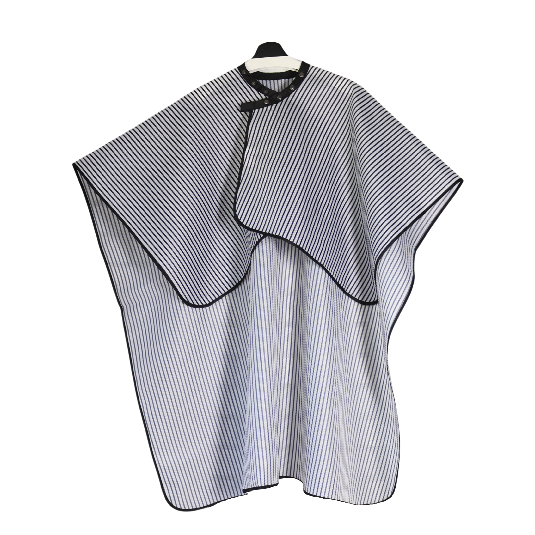 Professional Barber Cape - Classic Pinstripe Design, One Size Fits All (46