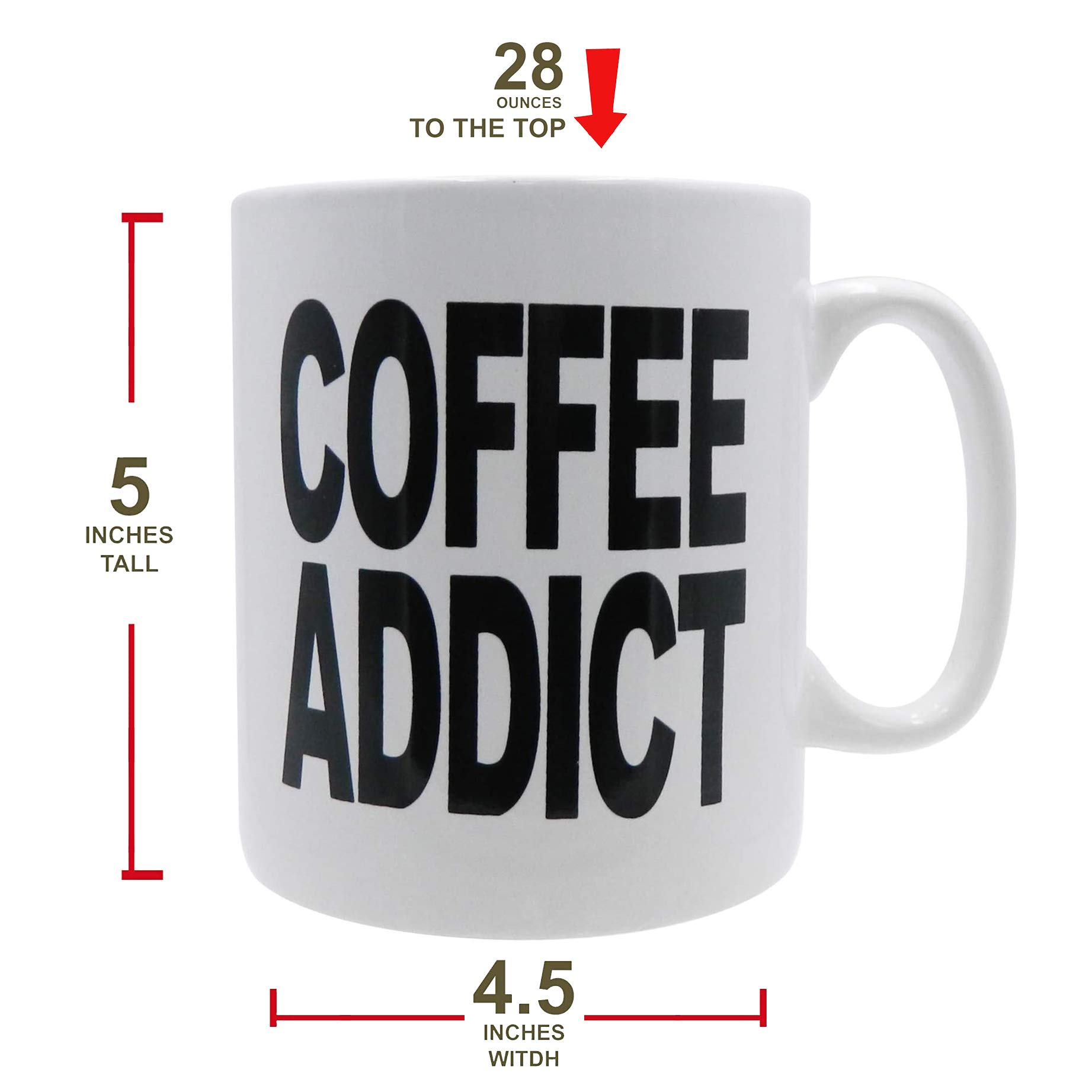 Extra Large 28oz Coffee Mug - Oversized Ceramic Cup for Coffee Lovers, Big Drinkers & Office Décor - Perfect Gift for Men, Secret Santa & Coffee Addicts (Great for Home, Office & Gag Gifts)