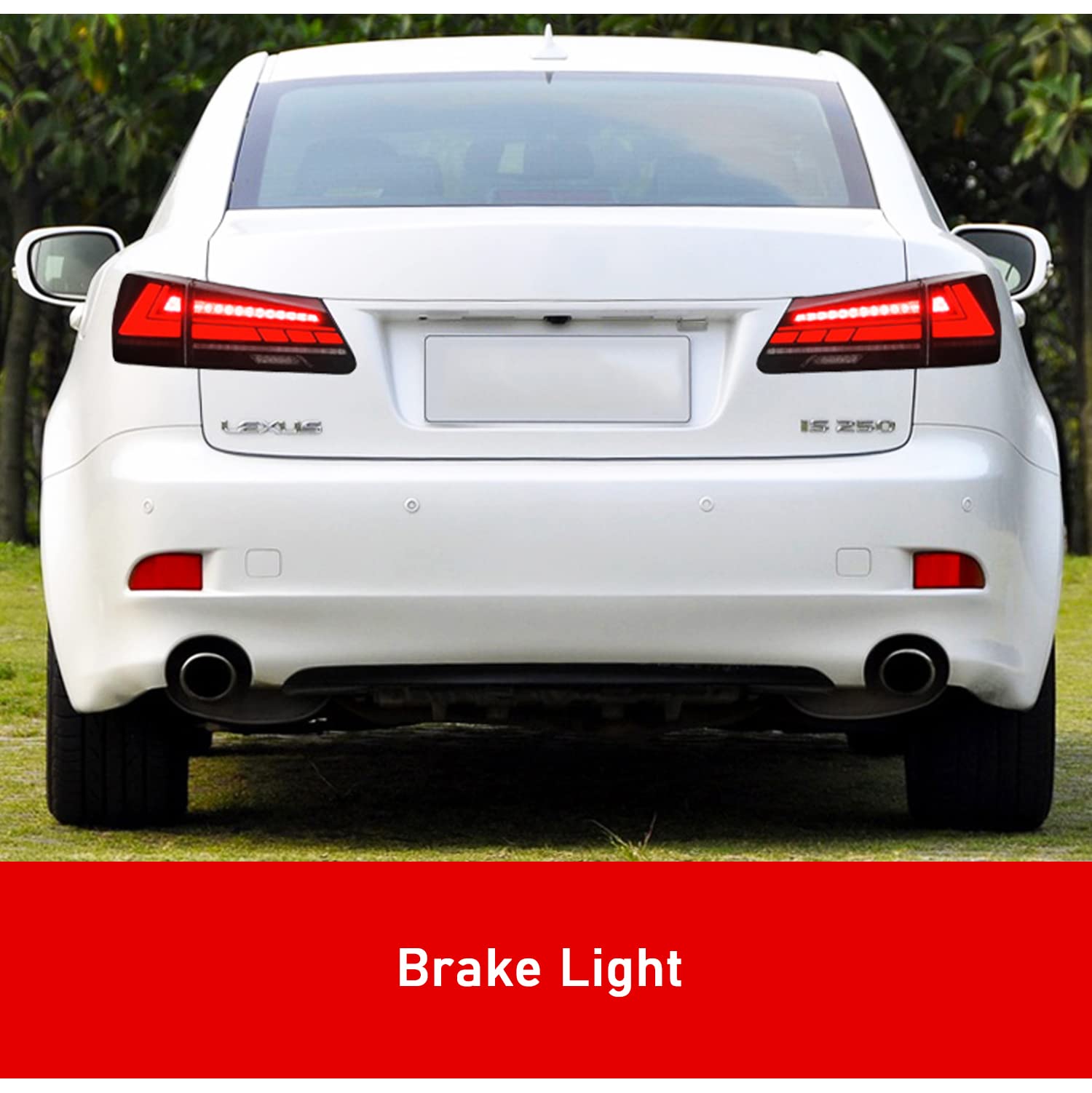 HCMOTIONZ LED Tail Lights Assembly for 2006-2013 Lexus IS250 IS350 ISF Sedan - Plug-and-Play Taillamp with Startup Animation, DRL & Reverse Lights - Direct Replacement for OEM - Perfect for Night Driving & Car Customization