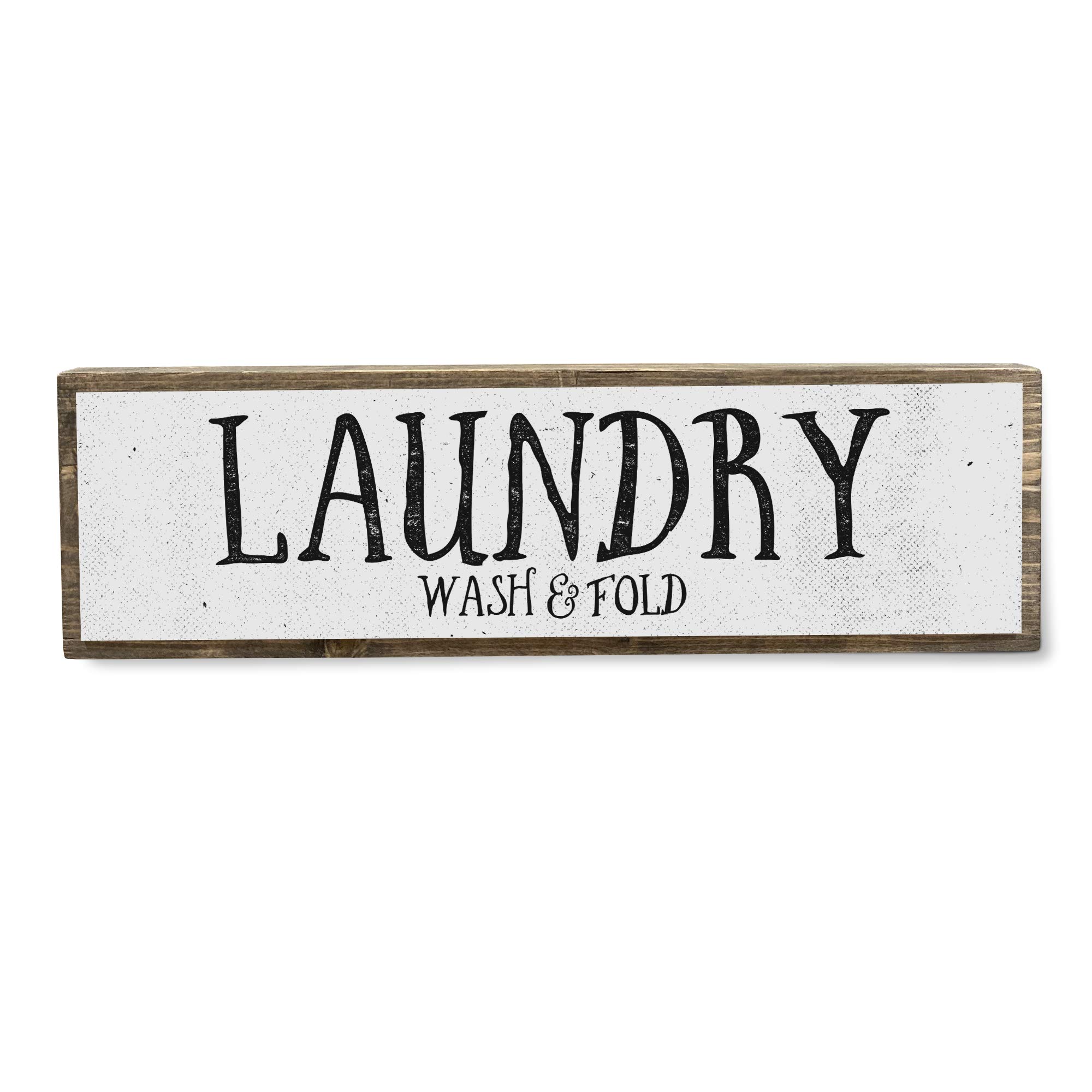 ANVEVO Laundry Wash and Fold Sign - Rustic Farmhouse Wall Decor for Laundry Room - Funny Laundry Room Sign for Home Decor - Perfect for Laundry Areas, Mudrooms & Farmhouse Style Homes