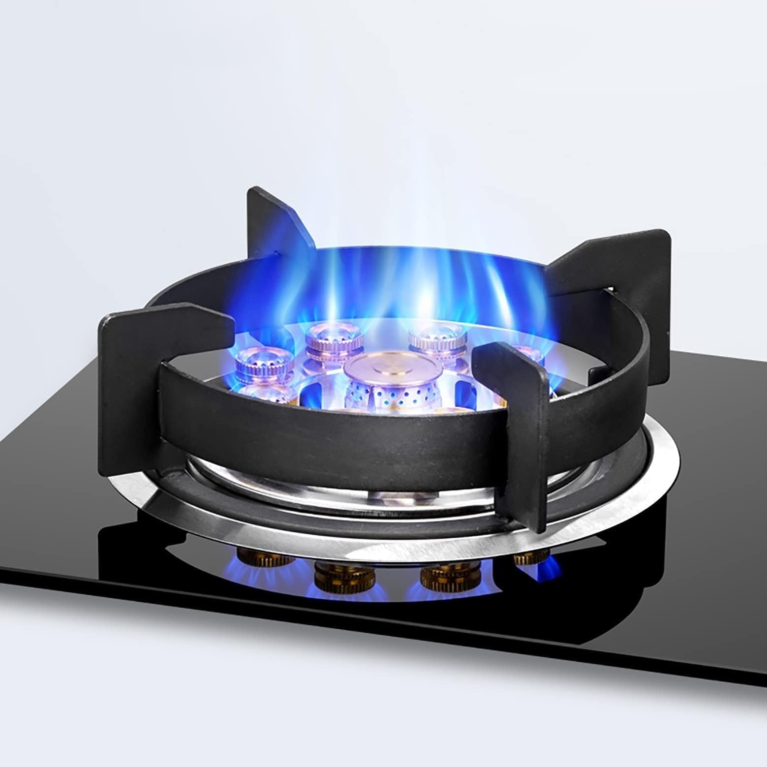 **5.2KW Gas Cooker - 9 Cavity Burner Camping Stove with Tempered Glass, Desktop & Recessed Installation for Kitchen, RV & Outdoor Cooking**