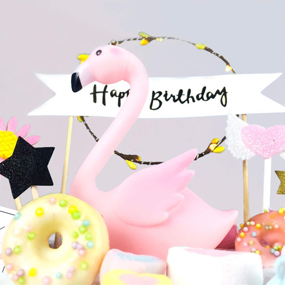 Flamingo Cake Topper - Christmas, Wedding & Birthday Cake Decorations - Elegant Edible Cake Topper for Baby Showers, Weddings & Party Desserts - Perfect for Festive Celebrations & DIY Crafts
