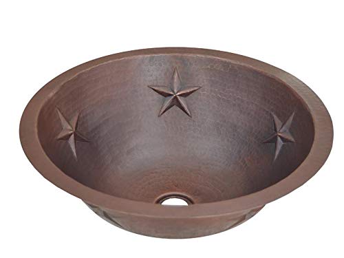 Premium 5-Star Copper Round Bathroom Sink with Matte Finish - Elegant Star Design for Modern Vanities & Luxury Home Decor