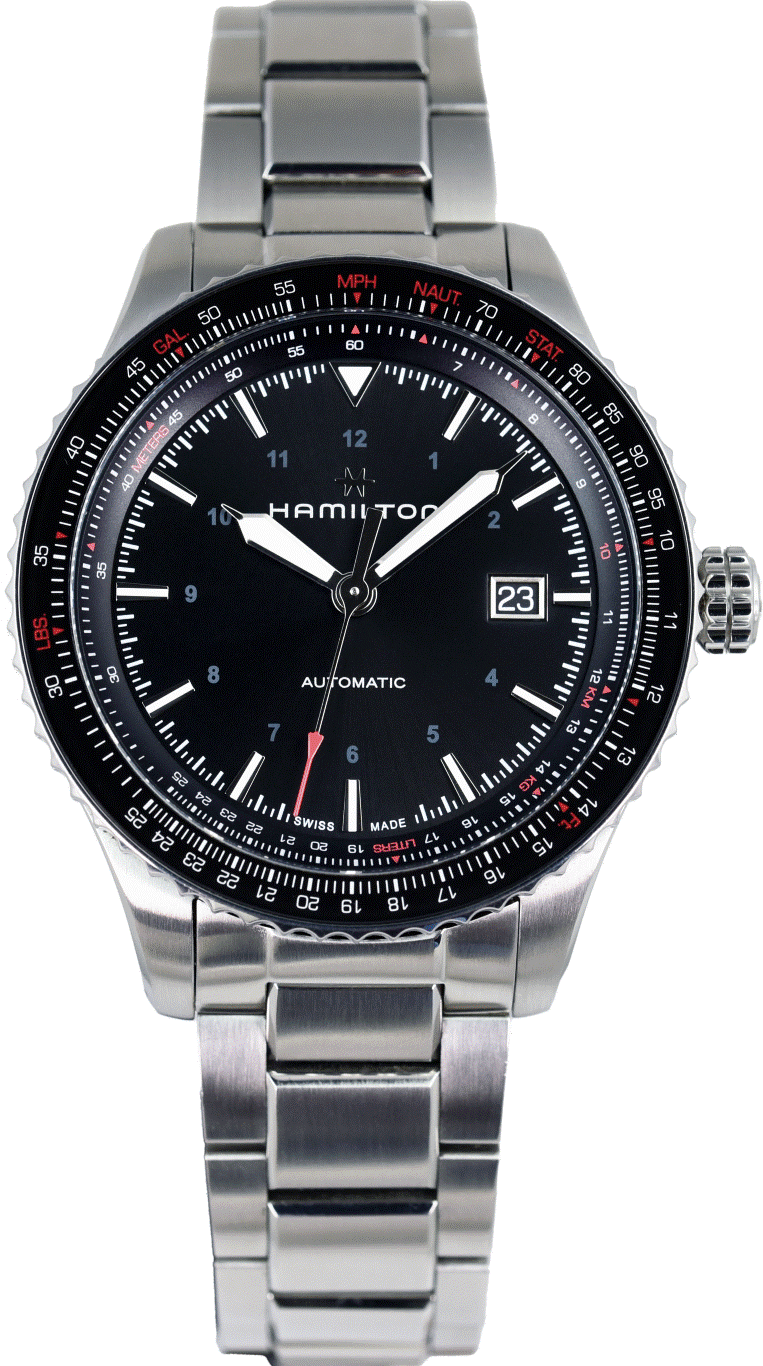 Hamilton Khaki Aviation Converter Auto Men's Watch H76615130 - Pre-Owned Luxury Pilot Watch for Business & Travel