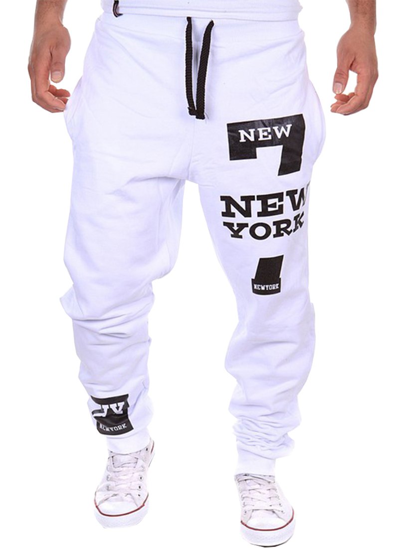 COTTORY Men's Harem Casual Baggy Hiphop Dance Jogger Sweatpants - Comfortable Lounge Pants for Workout, Streetwear & Relaxation at Home