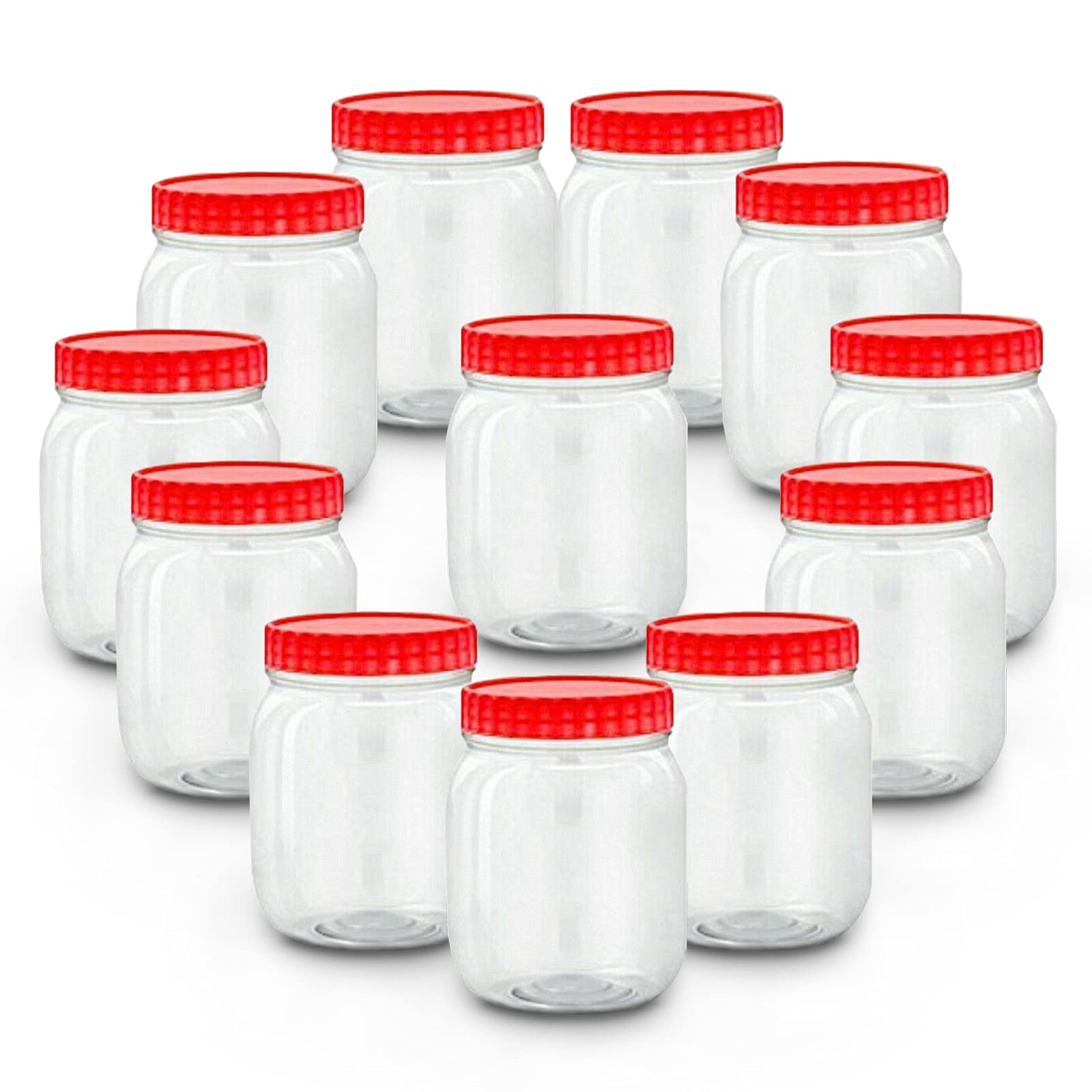 AFSUK 500ml BPA-Free Plastic Storage Jars with Airtight Screw Top Lids - Clear Food Containers for Kitchen, Herbs, Spices, Sweets & Dry Goods (Pack of 6) | Perfect for Pantry Organization & Meal Prep Storage