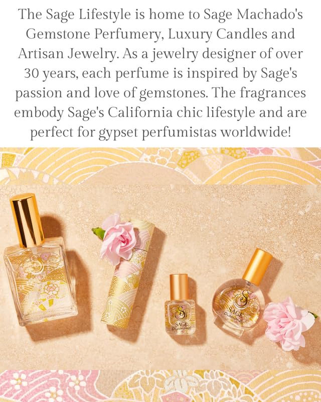 Premium Vegan Diamond Perfume Oil Roll-On by Sage - 1/8 oz, Cruelty-Free, Long-Lasting Sandalwood, White Amber & Musk Fragrance - Perfect for Daily Wear, Date Nights & Special Occasions