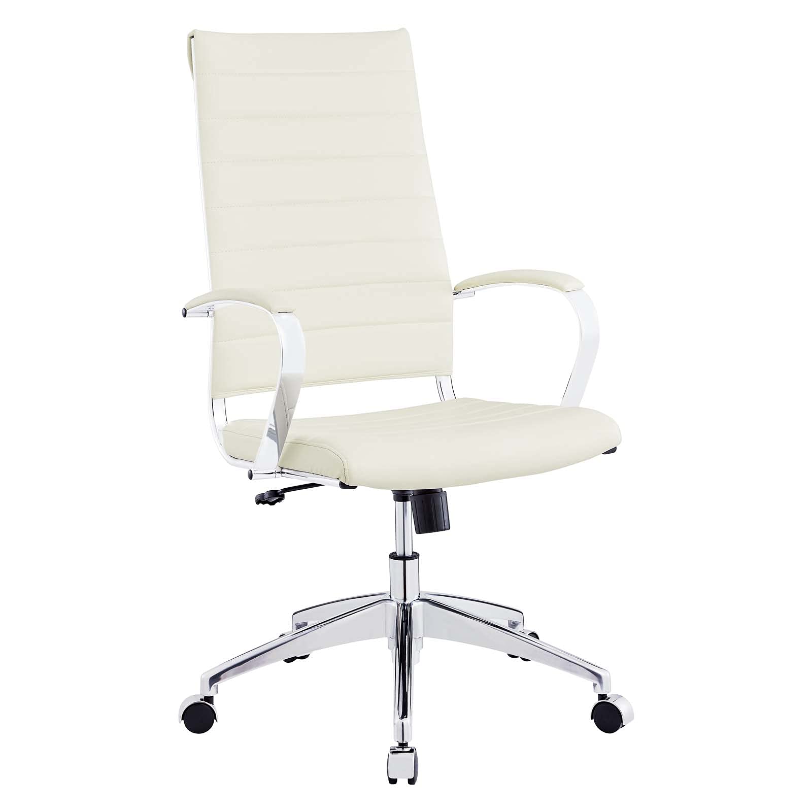 Modway Jive High Back Executive Office Chair - Ergonomic Swivel Desk Chair with Adjustable Height & Lumbar Support, White - Perfect for Home Office, Conference Rooms & Workspaces