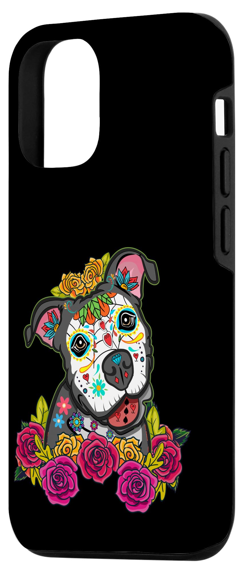 iPhone 12/12 Pro Cute Skull Dog Case - Dia De Los Muertos & Halloween Protective Cover | Perfect for Day of the Dead Celebrations, Halloween Parties & Everyday Use