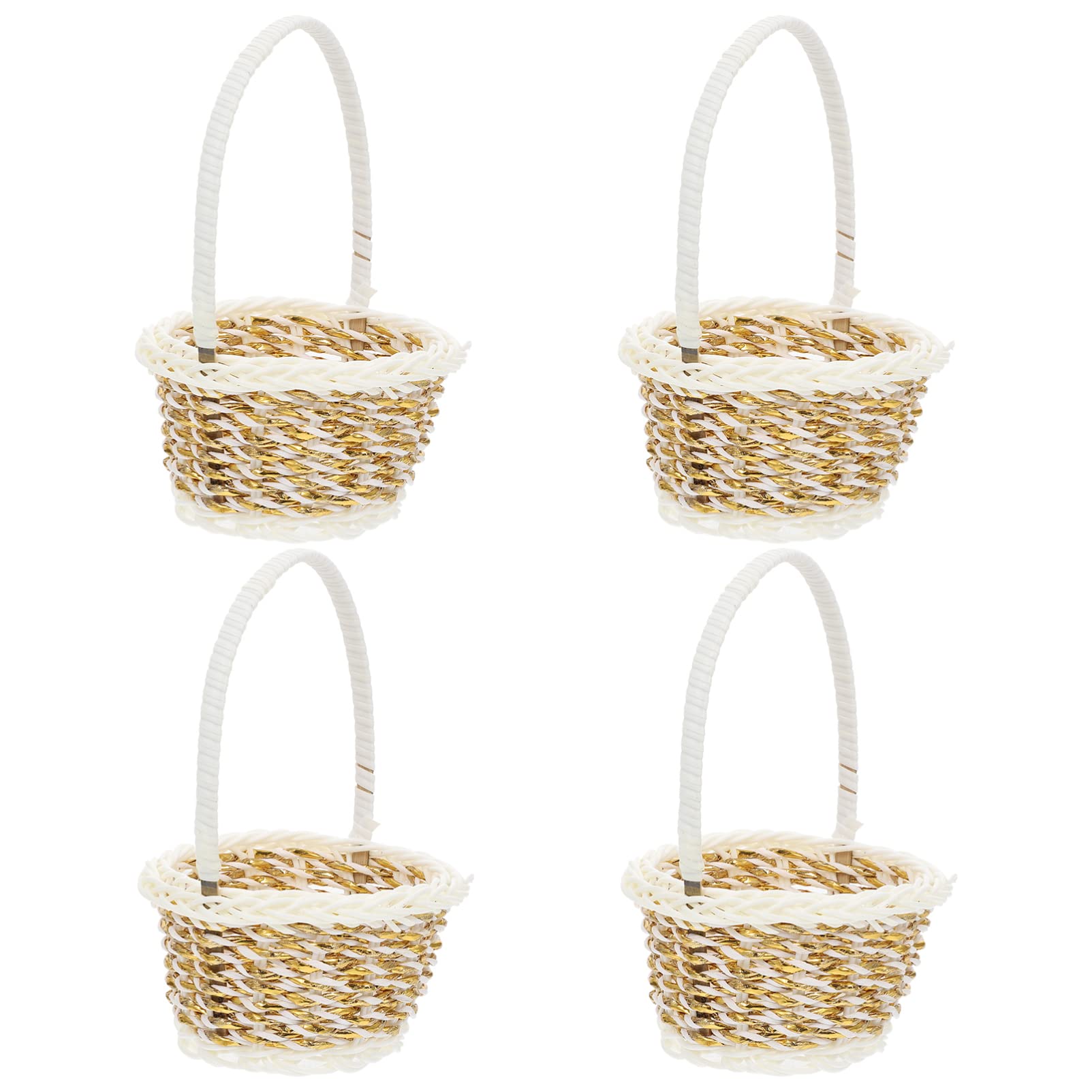 GANAZONO Easter Basket Set of 4 - Handmade Woven Flower Storage Baskets for Home Decor - Perfect for Easter Gifts, Spring Decorations & Organizing Small Items