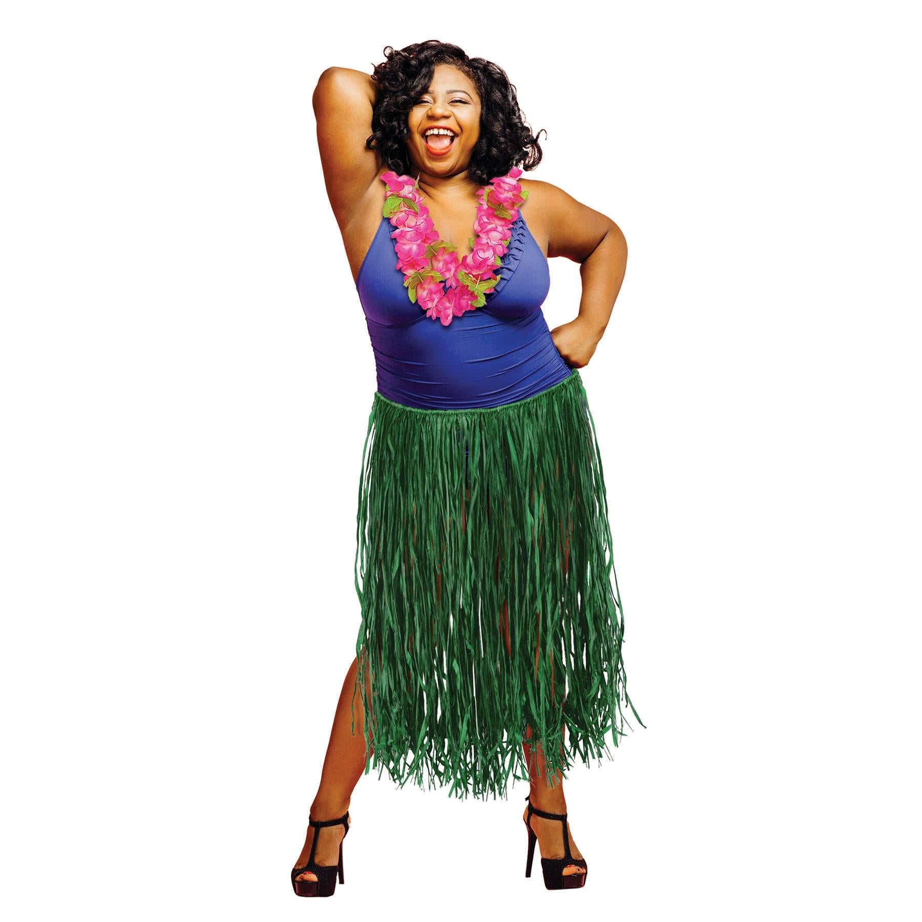 12 Pack Beistle Extra Large Raffia Hula Skirt - Green | Tropical Party Costume, Luau Dance, Hawaiian Theme Decor, Halloween & Cosplay Accessories