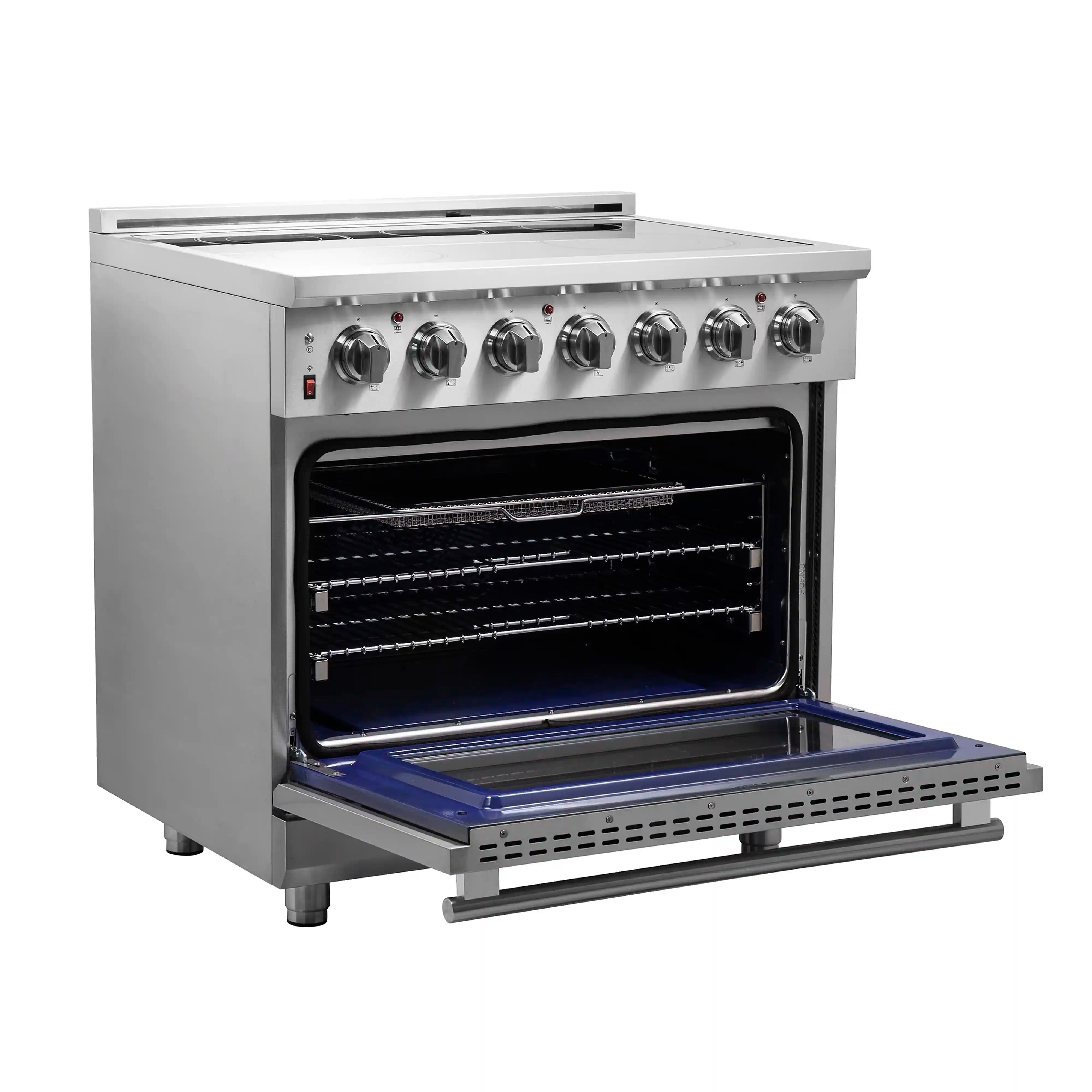 Forno Massimo 36 Inch Freestanding Electric Range - Stainless Steel (FFSEL6020 36) | Professional Kitchen Appliance for Home Cooking & Baking