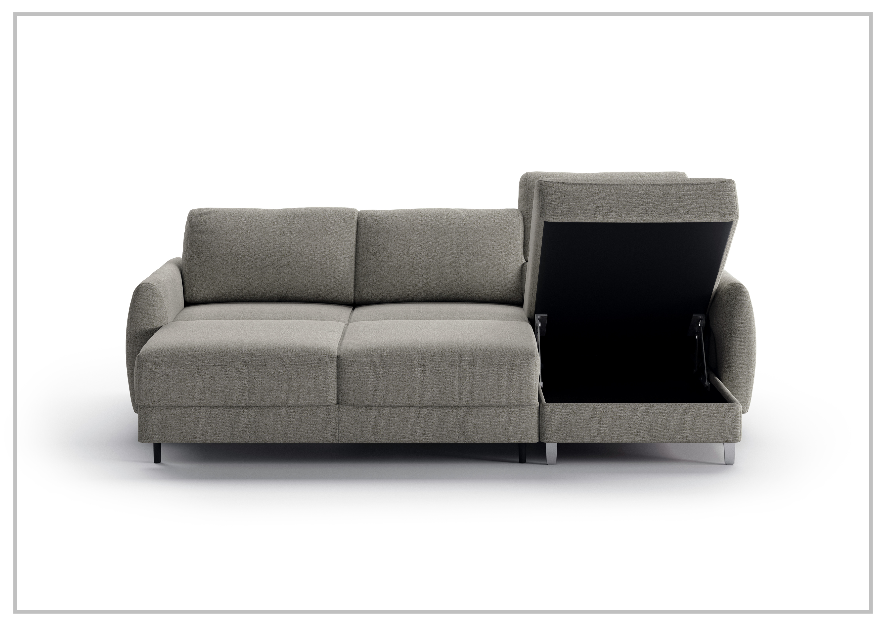 Luonto Delta 3-Seater Fabric Full XL Sectional Sofa Sleeper with Reversible Chaise - Modern Living Room Furniture for Small Spaces, Comfortable Sleeper Sofa for Guests, Perfect for Apartments and Cozy Homes