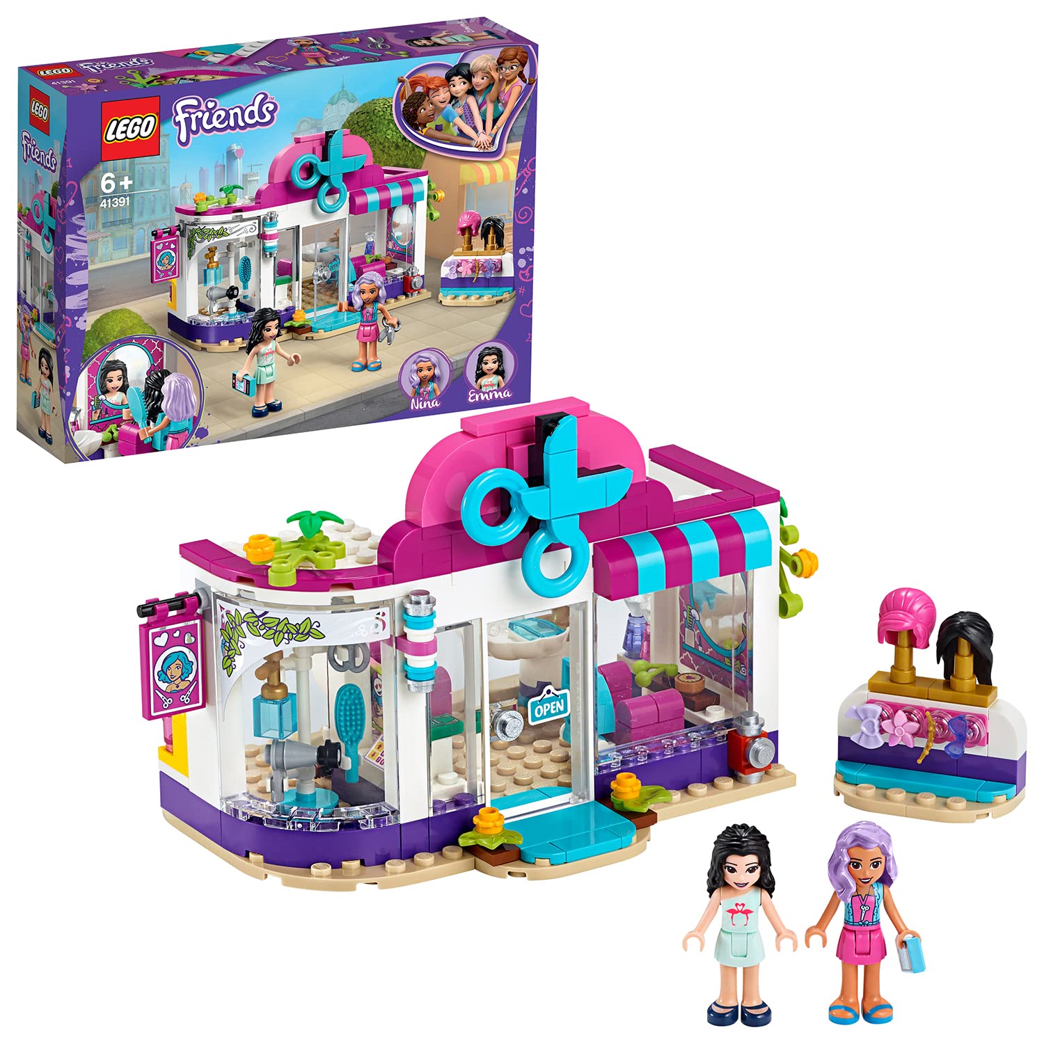 LEGO 41391 Friends Heartlake City Hair Salon Building Set - Creative Play for Kids, Perfect for Birthday Gifts & Pretend Role Play Scenes