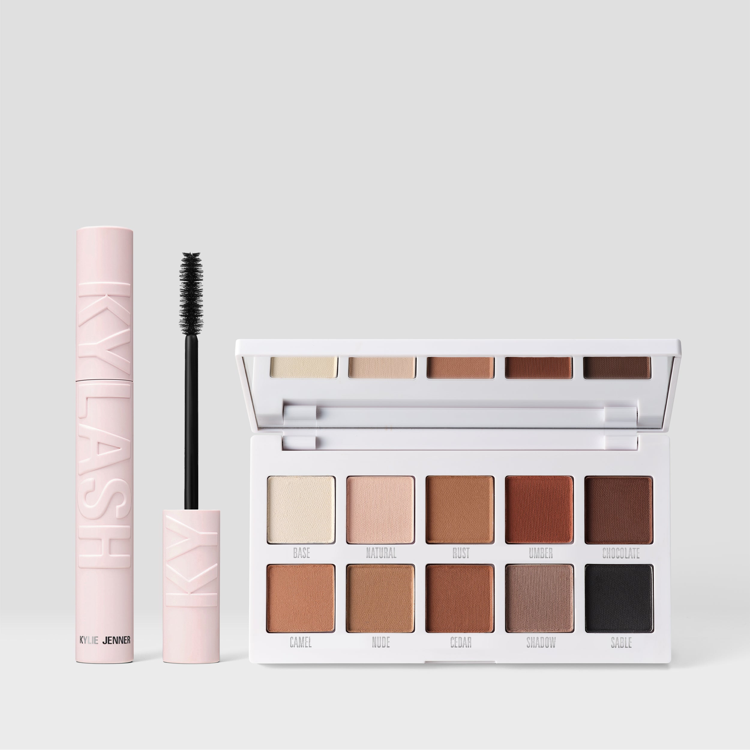 Kylash Volumizing Mascara & Classic Matte Eyeshadow Palette Set - Waterproof Lengthening Mascara & Neutral Matte Eyeshadows for Day to Night Makeup Looks