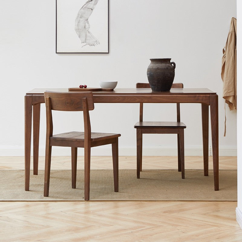 Premium Black Walnut & Ash Solid Wood Modern Nordic Dining Table - Elegant Light Luxury Design for Home, Restaurant, and Office Use