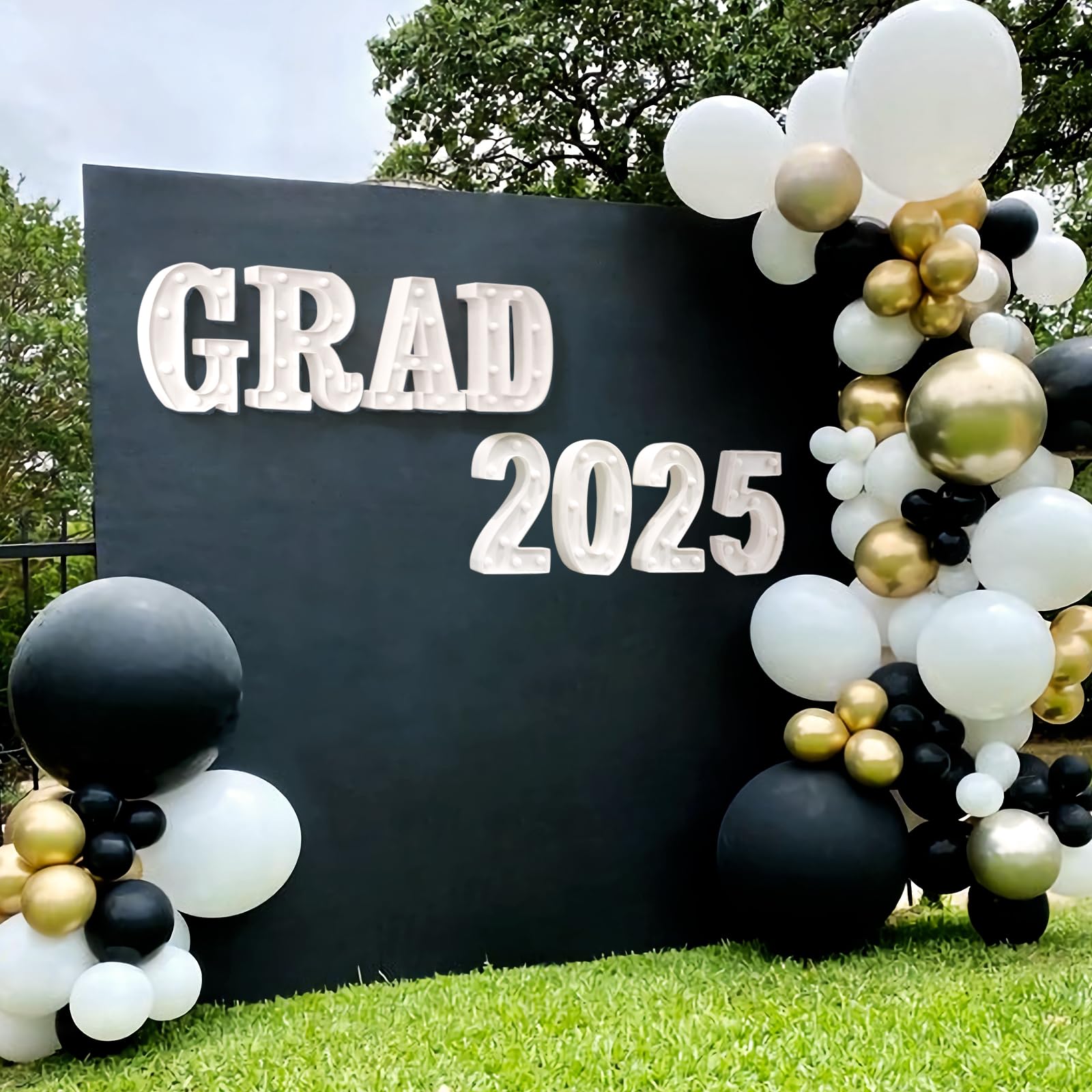 GRAD 2025 LED Marquee Light Up Letters - 8-Piece Graduation Decorations for Kindergarten, Preschool, High School & College - Wall & Table Centerpiece Decor for Graduation Parties, Ceremonies & Celebrations