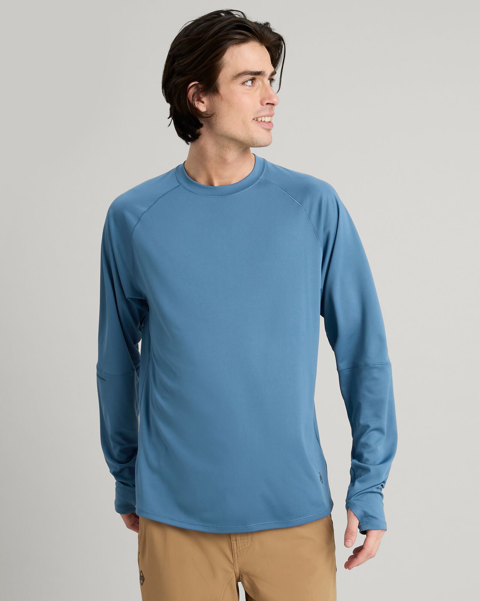 Men's SUN Stopper UPF 50+ Long Sleeve Shirt - Steel Blue | UV Protection Fishing Hiking Outdoor Activities