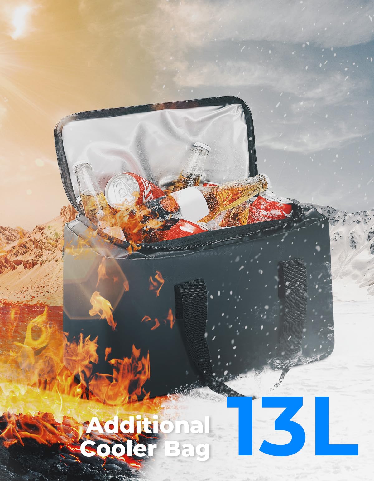KEMIMOTO 76L Large ATV Storage Bags with Cooler - Heavy Duty Rear Rack Bag for Polaris Sportsman, Fourtrax, Can-Am, Kawasaki & Arctic Cat ATVs - Perfect for Off-Road Adventures, Hunting & Camping Gear Storage