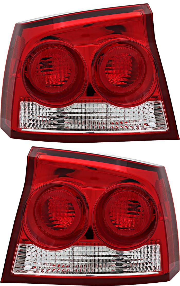 Dodge Charger Tail Lights Lamps Set - Compatible with 2009-2010 Models - Driver & Passenger Side Replacement - Enhance Safety & Style for Night Driving