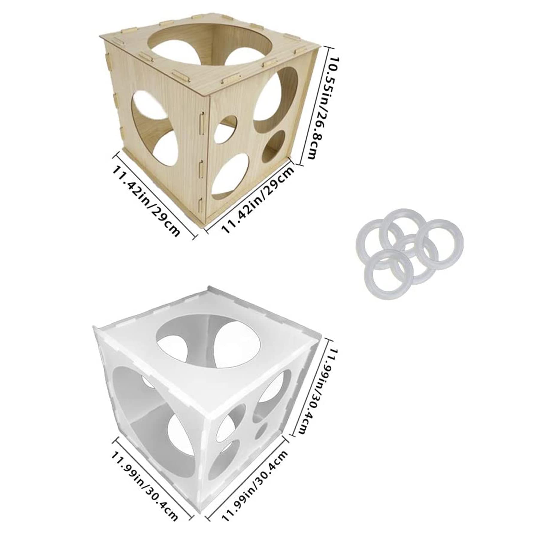 Acrice Collapsible Plastic Balloon Measuring Box with 9 Adjustable Hole Sizes - Perfect for Birthday Party Decorations, Baby Showers & Wedding Balloon Arrangements