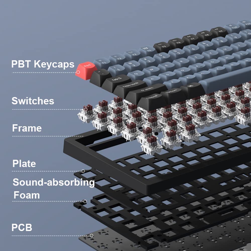 Keychron K10 Pro Wireless Mechanical Keyboard - 108 Keys, Hot-Swappable, Bluetooth/Wired for Mac/Windows/Linux - Gaming & Office Use