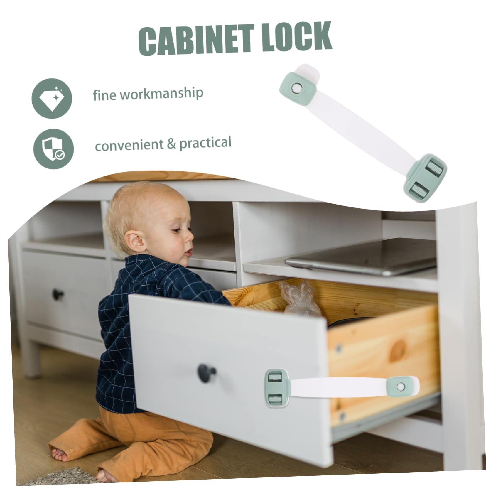 Totority 25-Piece Child Safety Oven & Fridge Locks - ABS Plastic Cabinet & Drawer Locks for Baby Proofing - Green Childproofing Kit for Kitchen Safety & Home Security