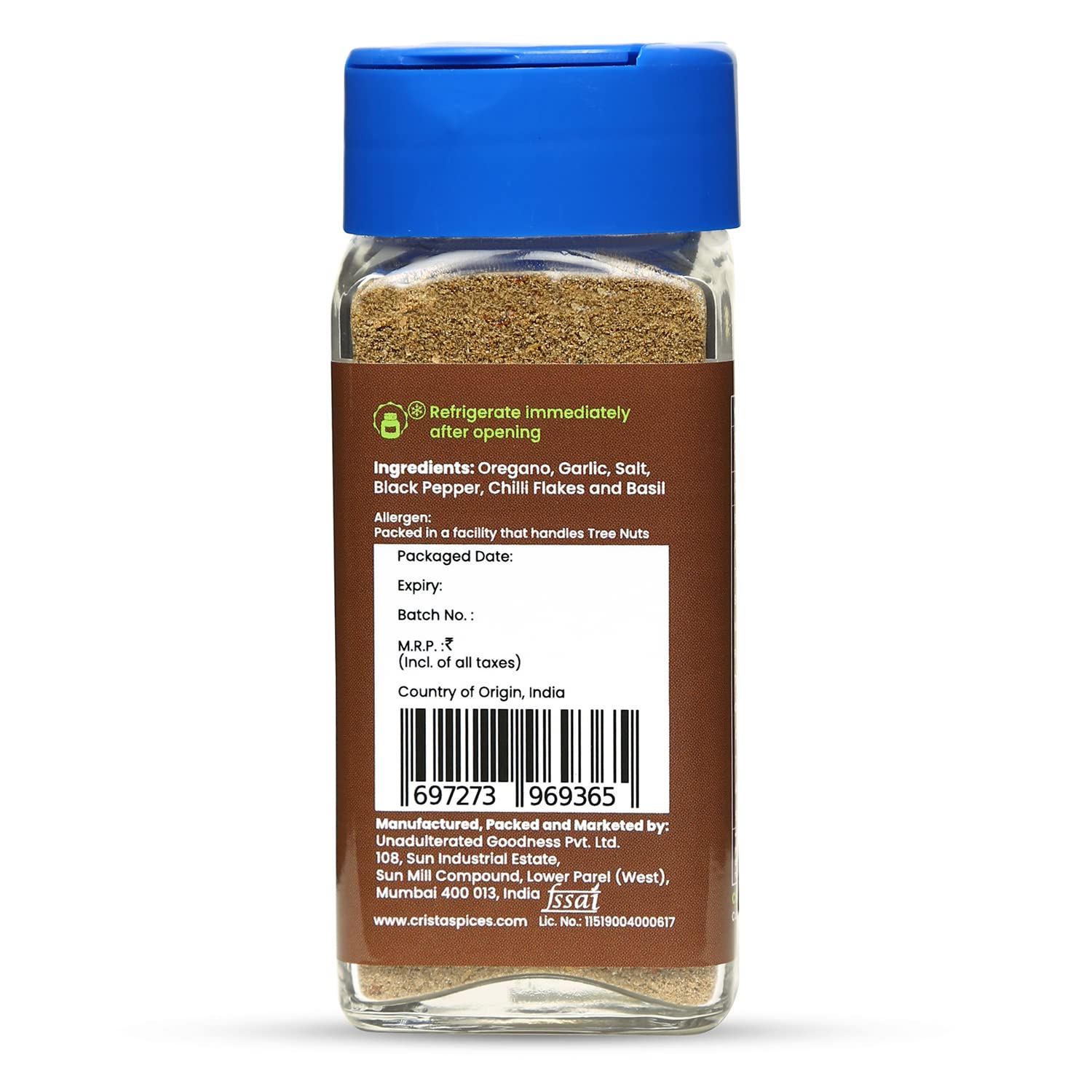 CRISTA Woody Oregano Seasoning - Premium Organic Spice Blend for Cooking, Vegan & Gluten-Free (50g) | Perfect for Pizza, Pasta, Salads & Mediterranean Dishes