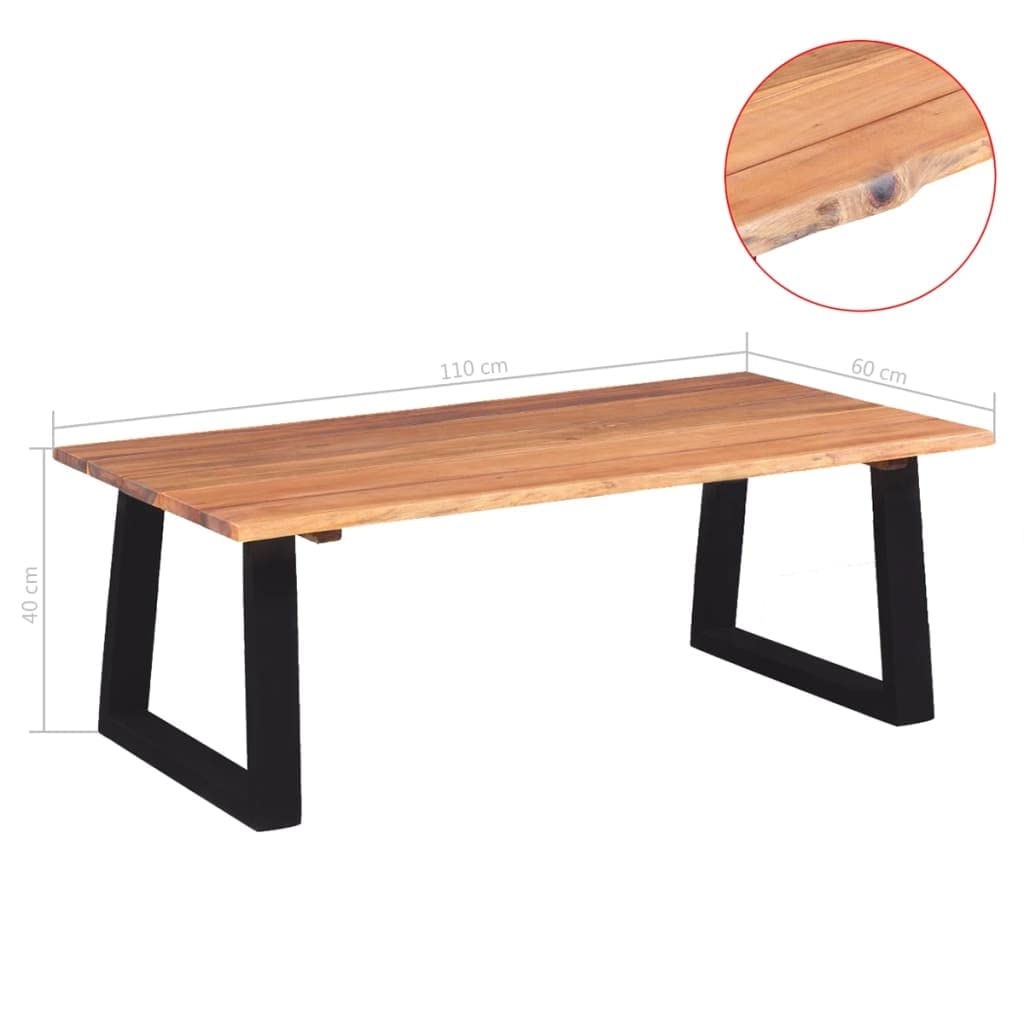 Acacia Wood Coffee Table 43.3x23.6x15.7 Inches - Rustic Solid Wood Sofa Table, TV Stand & Living Room Center Table with Fast Delivery | Perfect for Family Gatherings, Movie Nights & Home Decor