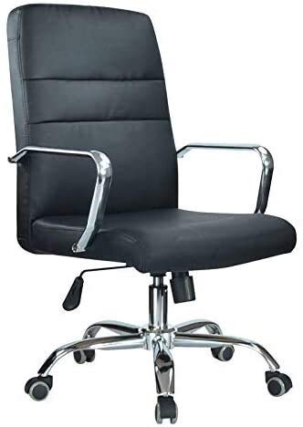Ergonomic Office Chair with Adjustable Height - Leather Executive Desk Chair for Computer Work, Conference & Study - Breathable Mesh Back Support for Comfort & Posture - Perfect for Home Office, Gaming & Workspaces