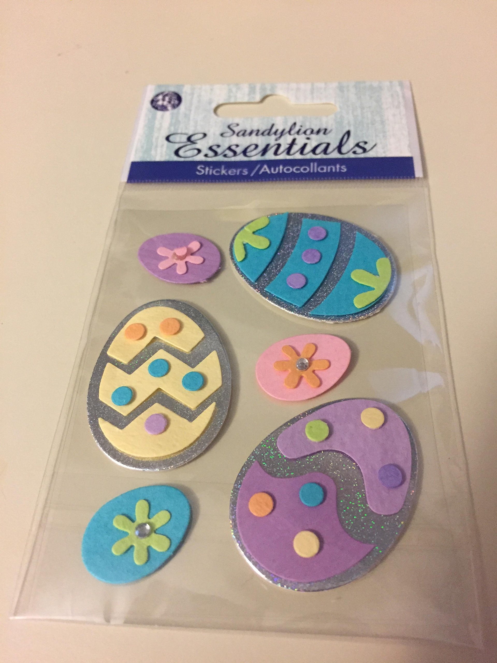 Sandylion Essentials Easter Egg Stickers - Fun DIY Decals for Scrapbooking, Cards & Party Decorations