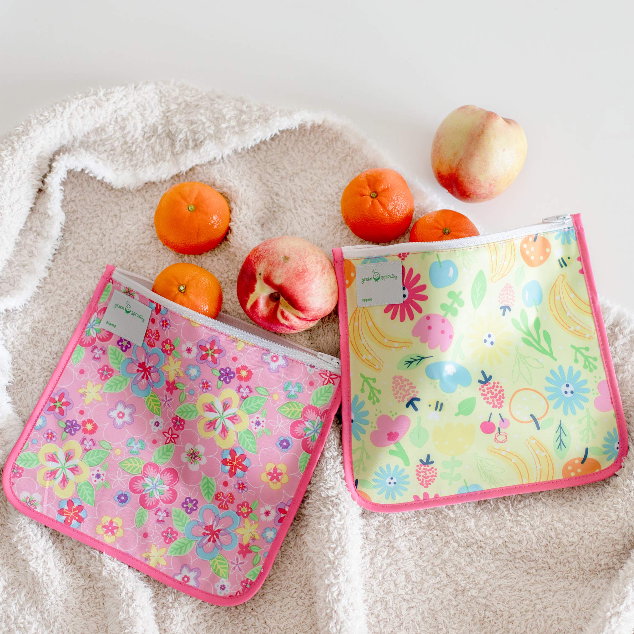 Green Sprouts Reusable Insulated Sandwich Bags (2 Pack) - Eco-Friendly Food Storage for Lunches, Snacks & On-the-Go | BPA-Free, Leakproof & Easy to Clean | Perfect for School, Work, Picnics & Travel