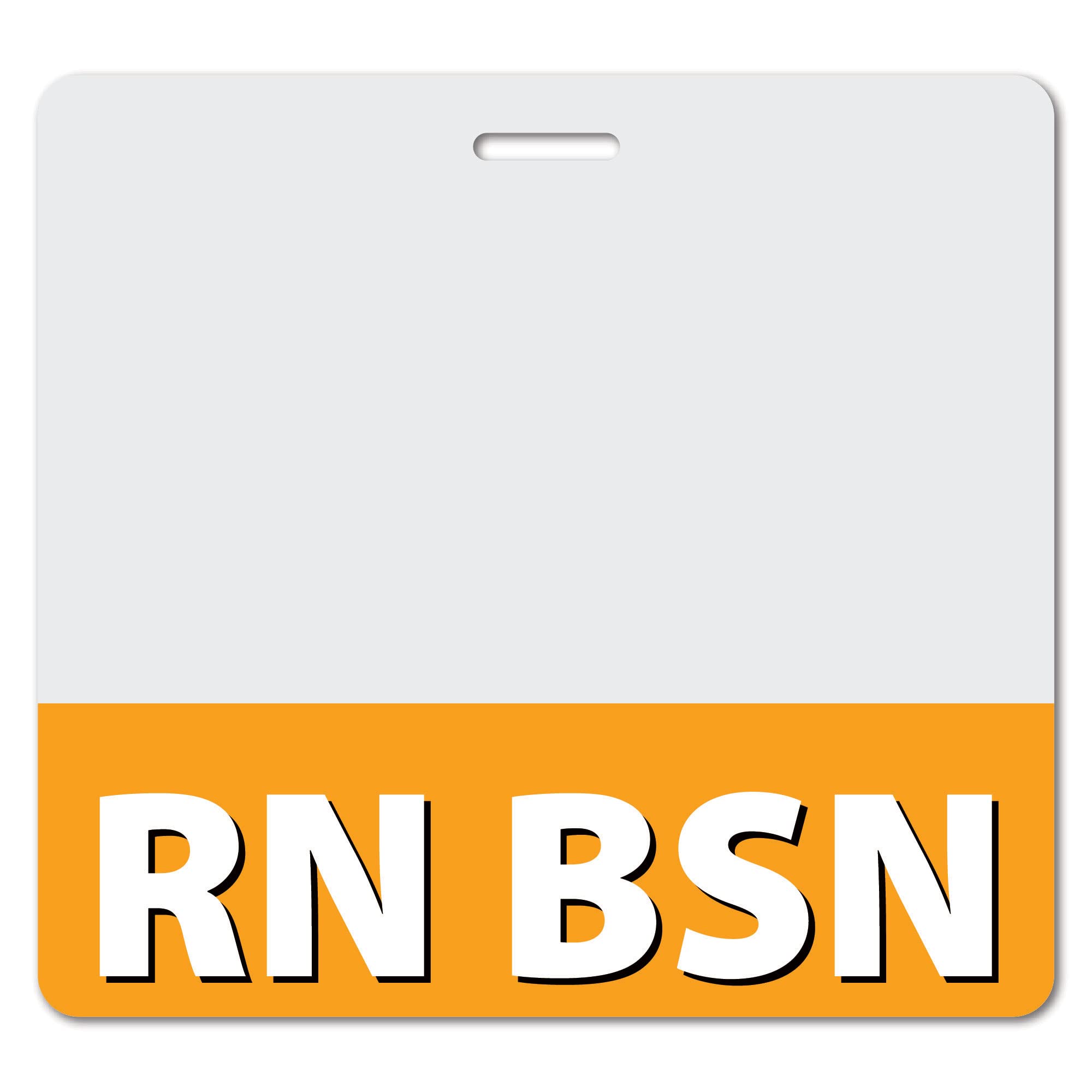 RN BSN Heavy Duty Horizontal Orange Badge Holders (100 Pack) - Spill & Tear Proof ID Cards - 2-Sided USA Printed Quick Role Identifier for Nurses & Medical Staff - Perfect for Hospitals, Clinics & Healthcare Facilities