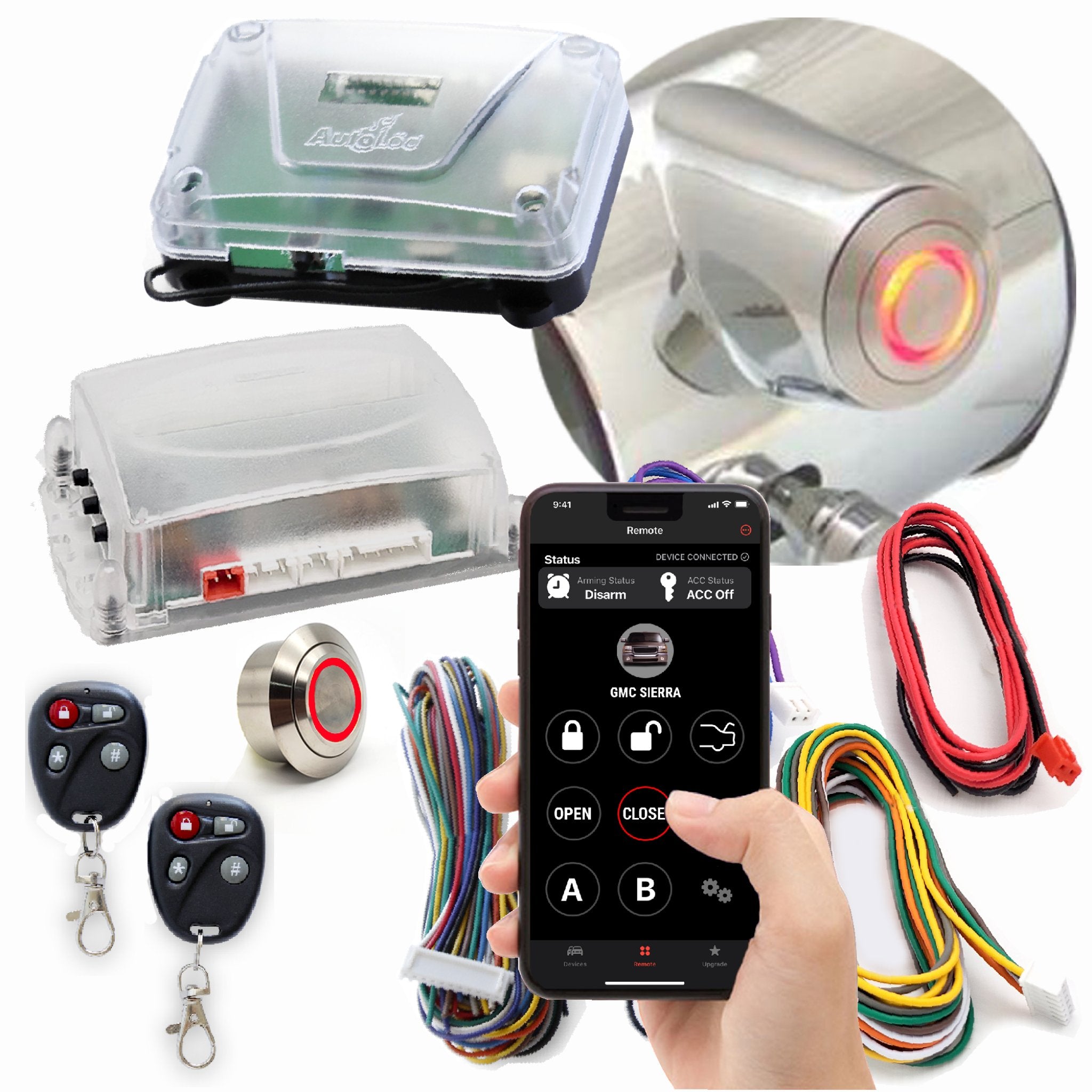 1901-1907 Oldsmobile Curved Dash GM Column Insert Billet Push Button & Remote Start Keyless Entry Conversion Kit - Classic Car Restoration Upgrade for Vintage Vehicle Security and Convenience