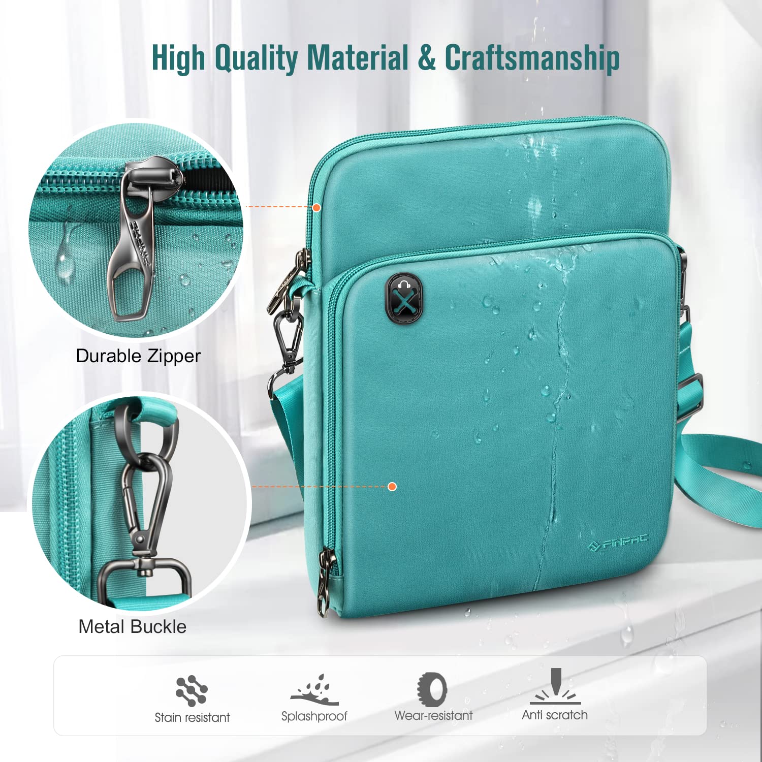 FINPAC 11 Inch Tablet Sleeve Case - Protective Briefcase Shoulder Bag for 11