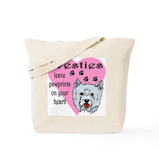Westie Pawprints Natural Canvas Tote Bag - Eco-Friendly Reusable Shopping Bag for Groceries, Beach & Daily Use | CafePress