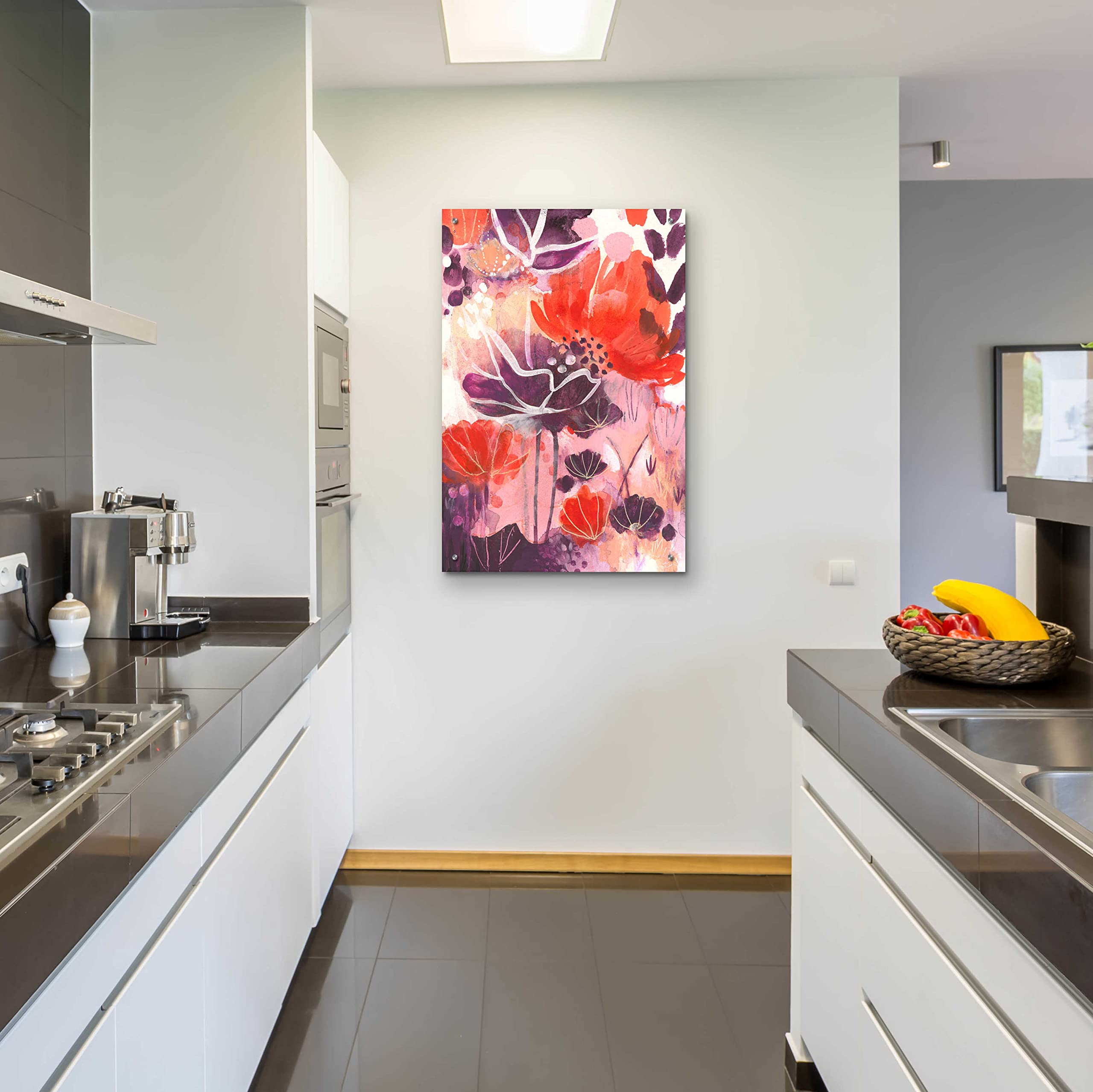 Corina Capri 'Open Up' Acrylic Glass Wall Art - 24x36 Inches Modern Abstract Painting for Living Room, Bedroom & Office Decor