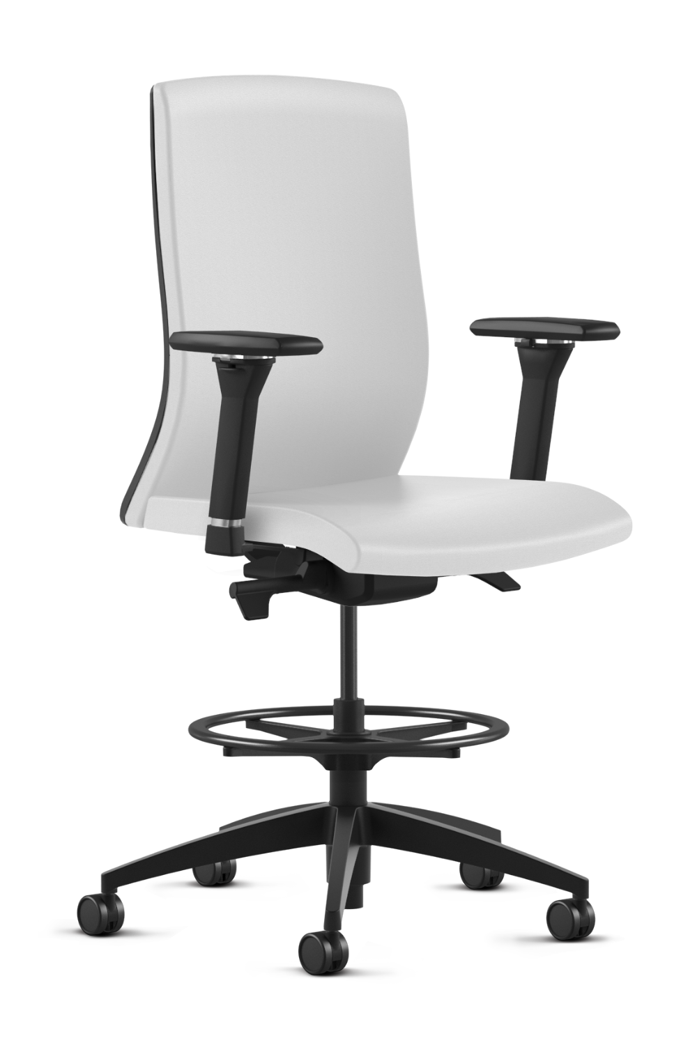 Ergonomic Fabric Stool with Foot Ring - 8