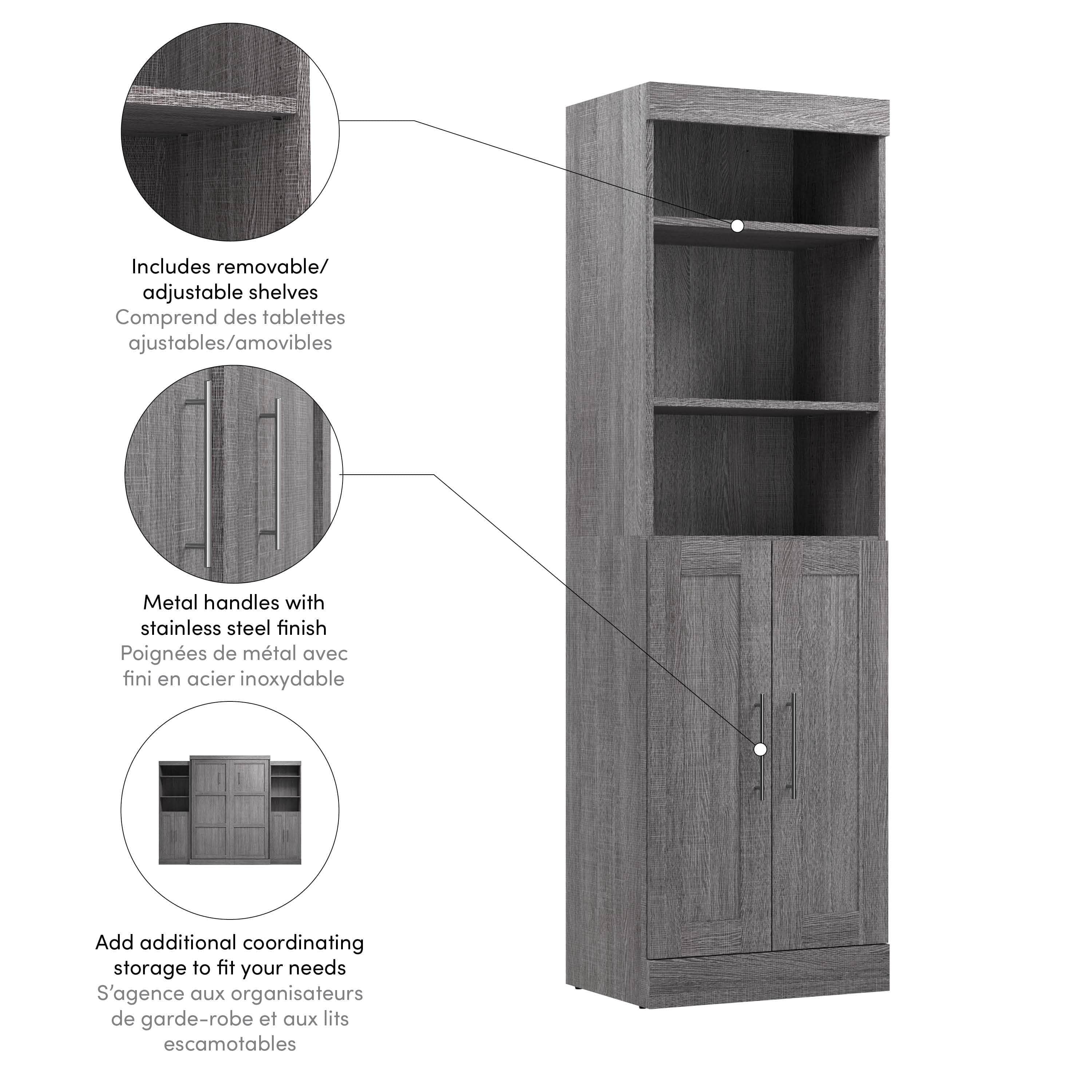 25W Closet Organizer with Doors - 6 Color Options for Bedroom, Closet & Home Storage Organization