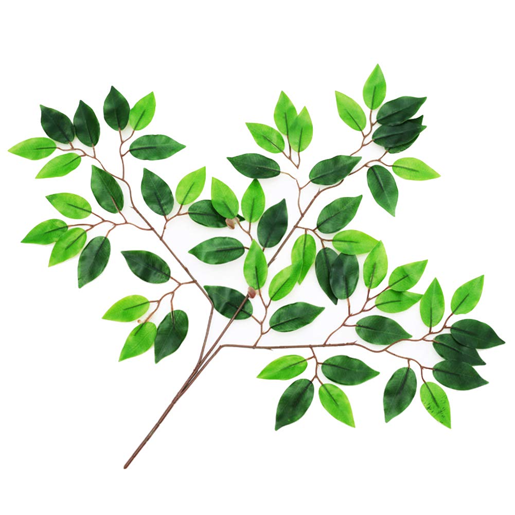 12Pcs Artificial Banyan Maple Tree Leaves - Realistic Faux Plants for Home, Party, Garden & DIY Decor - Yellow Birch Leaves for Beautiful & Vibrant Memories