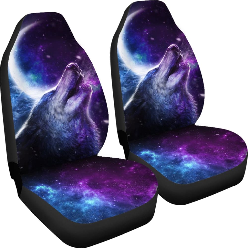 Premium Galaxy Wolf & Moon Car Seat Covers - Universal Fit for Cars, Trucks & SUVs - Stylish & Protective Auto Accessories for Night Riders & Outdoor Enthusiasts