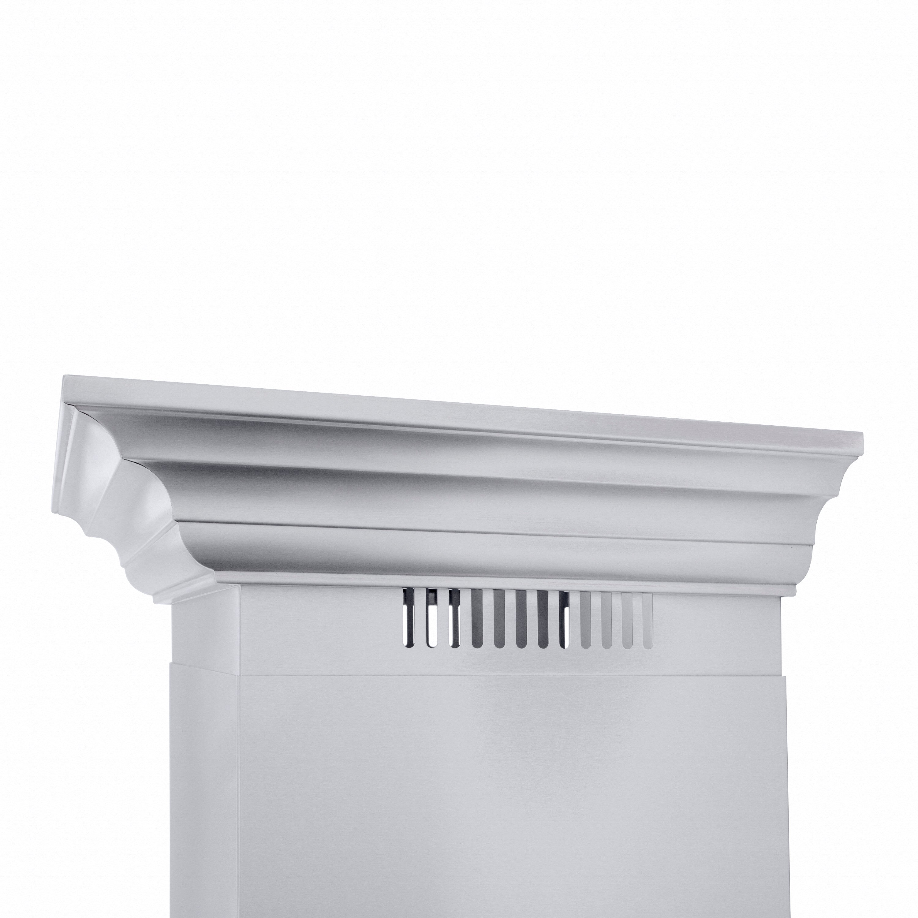 ZLINE 667CRN Professional 400 CFM Stainless Steel Convertible Wall Mount Range Hood with Crown Molding - Perfect for Modern Kitchens & High-Heat Cooking