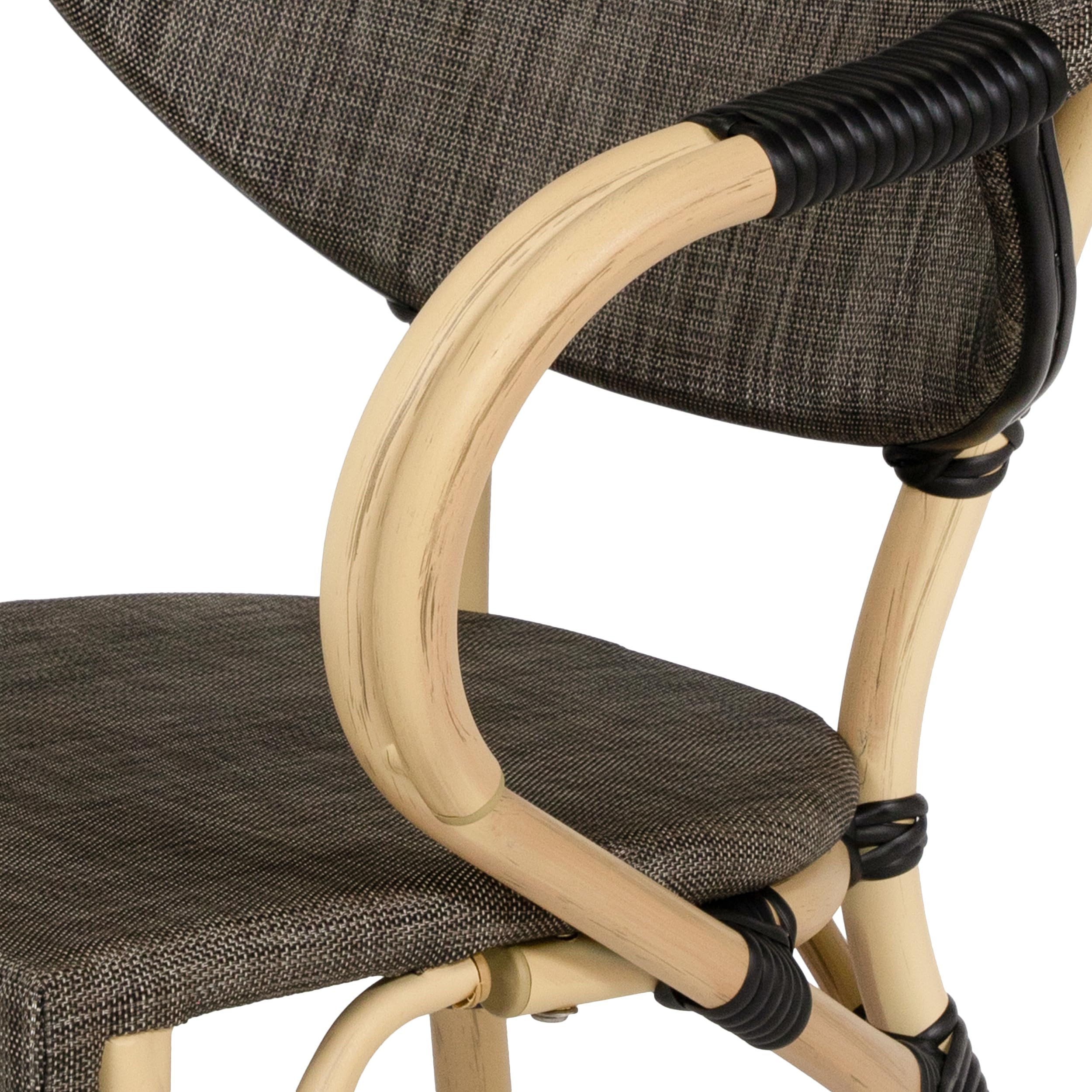 Furniture of America Borda Aluminum Patio Arm Chair Set of 2 - Brown Outdoor Patio Furniture for Garden, Poolside, Deck & Backyard Relaxation