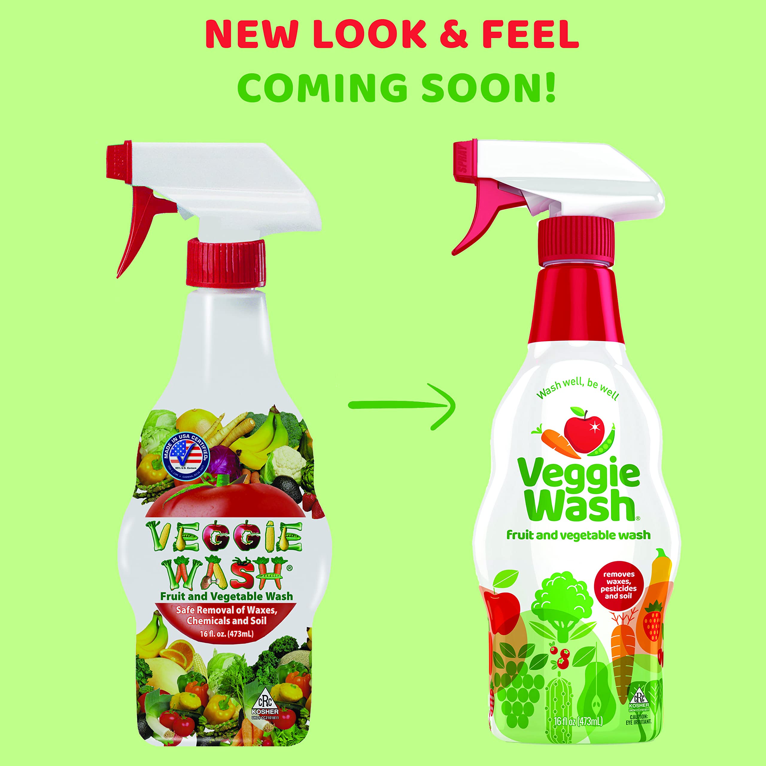 Organic Fruit & Vegetable Wash - 16 oz Natural Produce Cleaner for Fresh, Safe Fruits & Veggies | Perfect for Washing Berries, Leafy Greens & More | USDA Certified, Non-Toxic, Vegan-Friendly