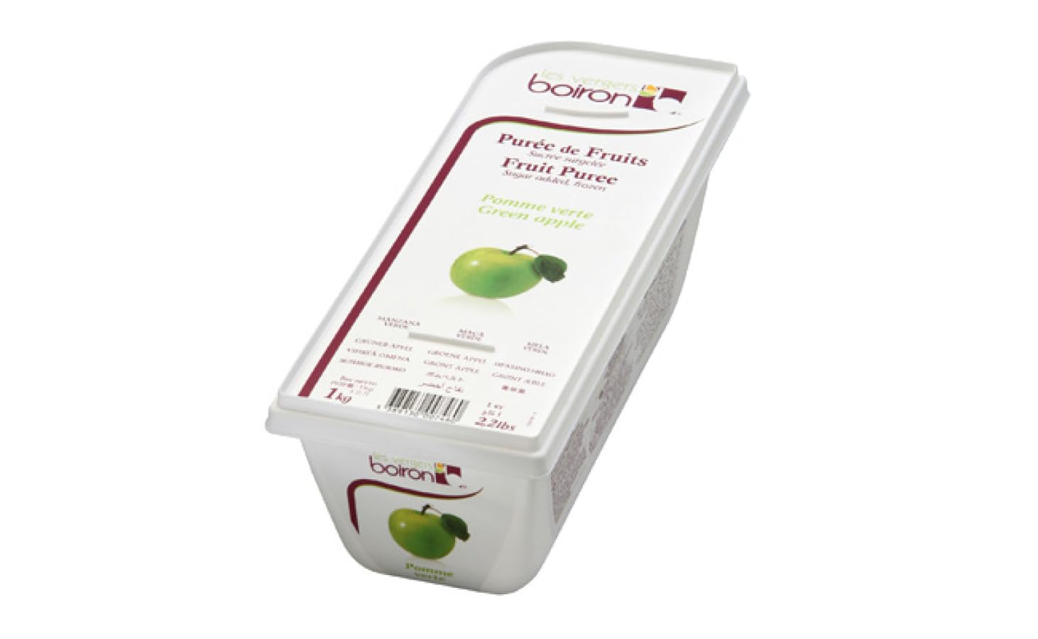 BOIRON Green Apple Fruit Puree Frozen - 2x1kg Gourmet Culinary Puree | GMO Free, Kosher Certified | Vibrant Flavor for Smoothies, Desserts & Baking | Professional & Home Cooking